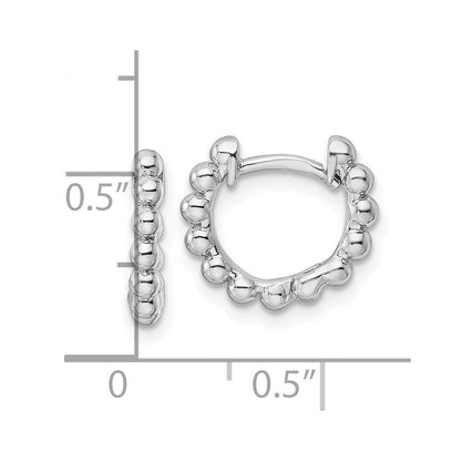 Sterlingsilber Rhodiniert Gekugelt Creolen