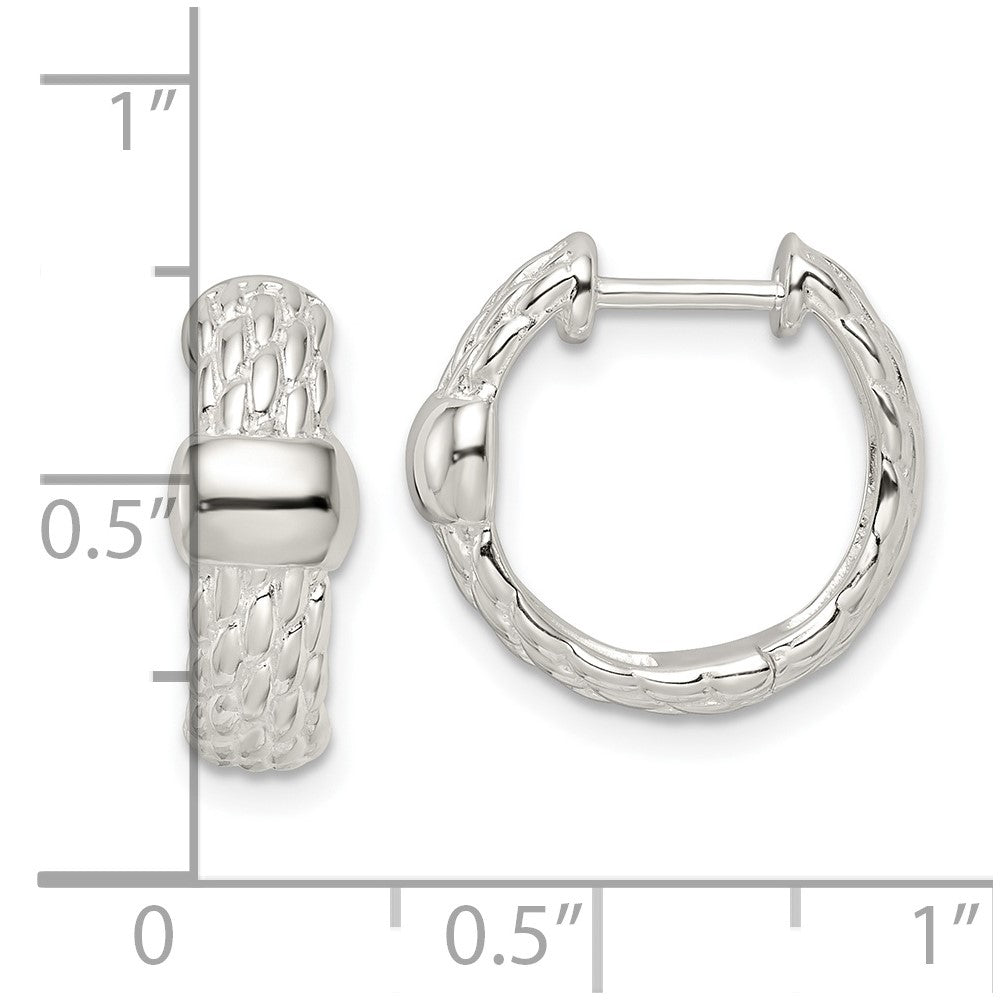 Sterlingsilber Poliert Korb Weave Klappbar Creolen