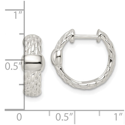 Sterlingsilber Poliert Korb Weave Klappbar Creolen