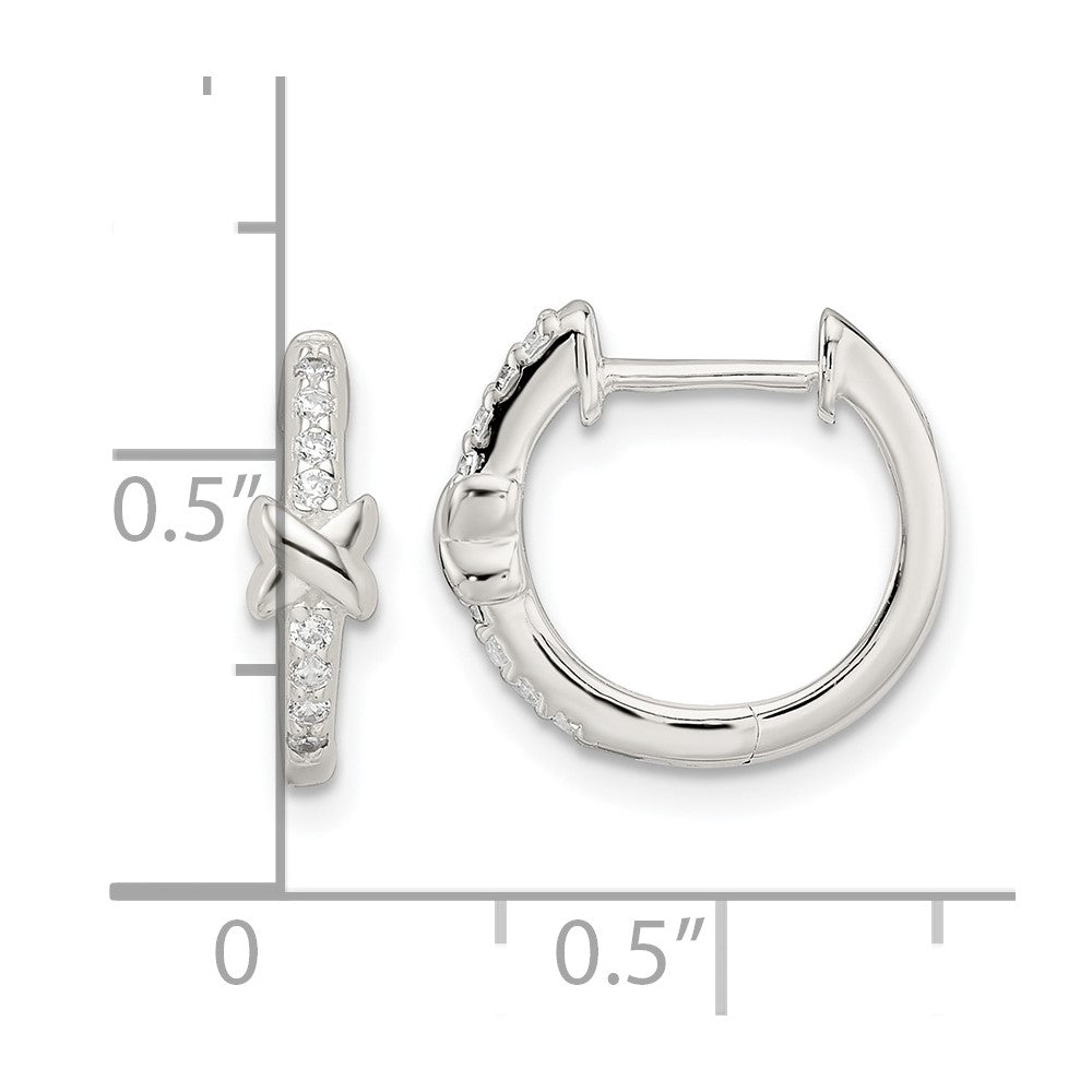 Sterlingsilber Poliert X Zirkonia Klappbar Creolen