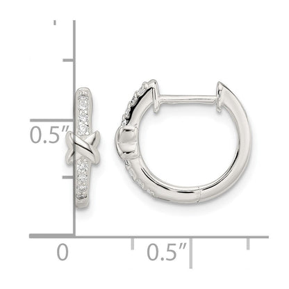 Sterlingsilber Poliert X Zirkonia Klappbar Creolen