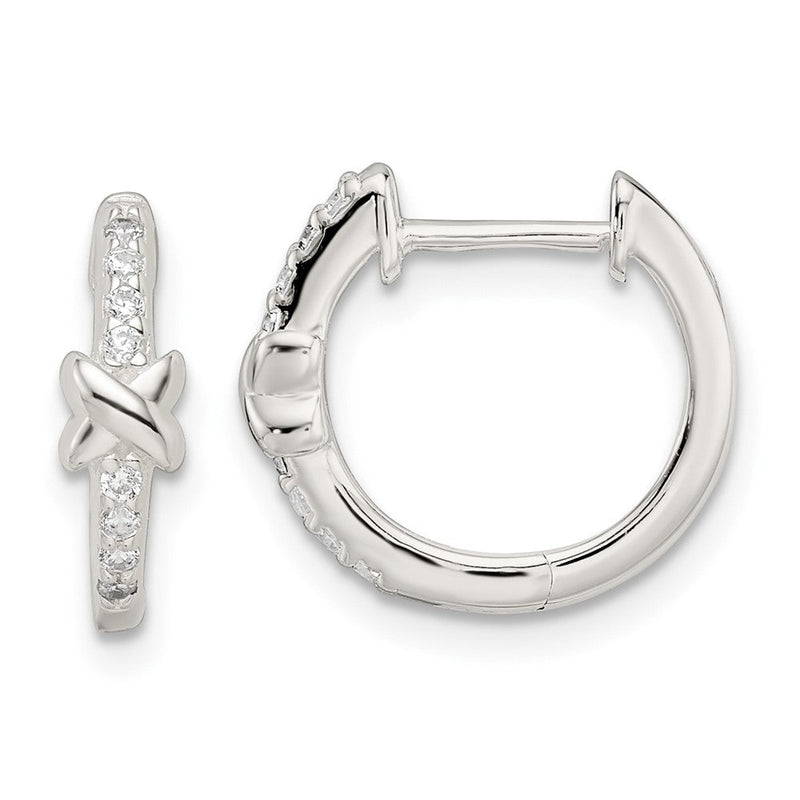 Sterlingsilber Poliert X Zirkonia Klappbar Creolen