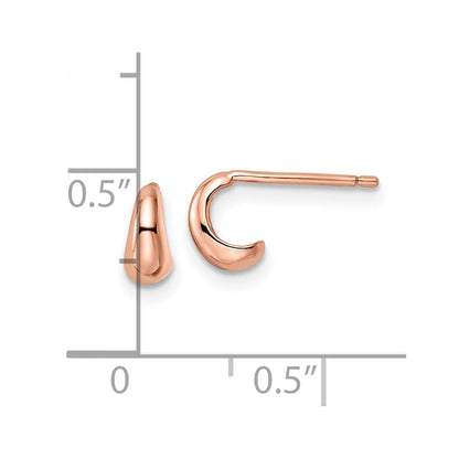 Sterlingsilber Poliert Roséfarben Creole Ohrstecker