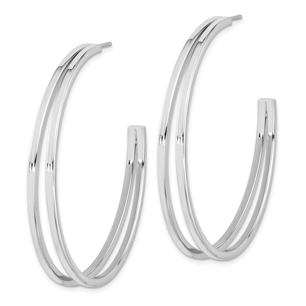 Sterlingsilber Rhodiniert Split Design Creole Ohrstecker