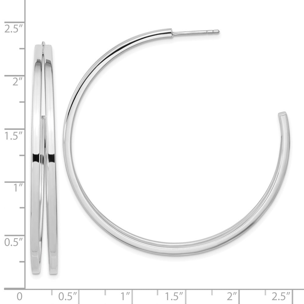 Sterlingsilber Rhodiniert Split Design Creole Ohrstecker