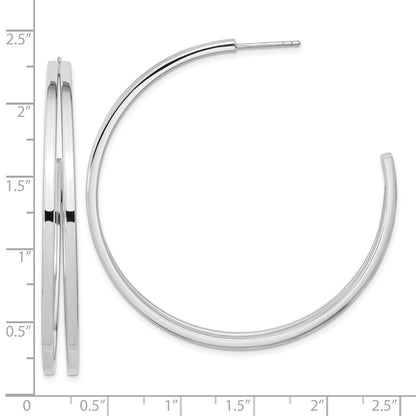 Sterlingsilber Rhodiniert Split Design Creole Ohrstecker