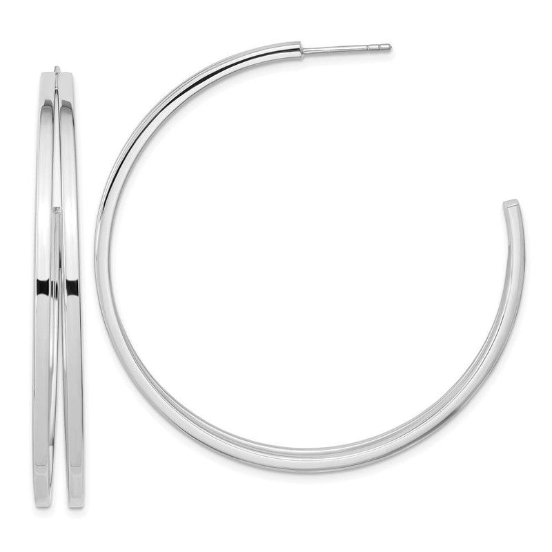 Sterlingsilber Rhodiniert Split Design Creole Ohrstecker