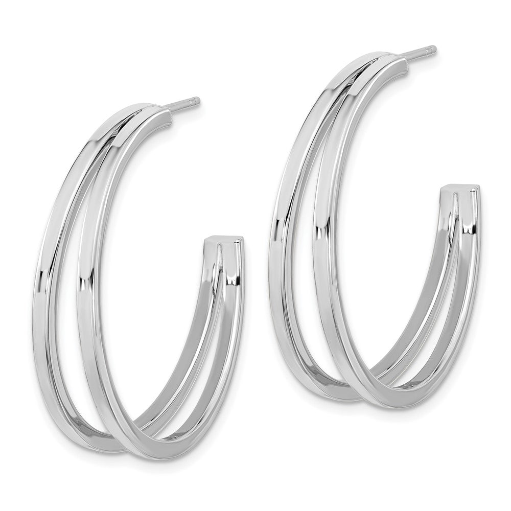 Sterlingsilber Rhodiniert Split Design Creole Ohrstecker