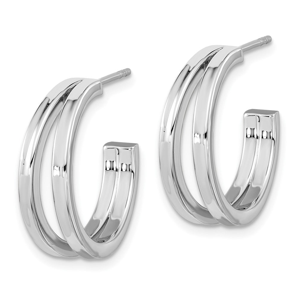 Sterlingsilber Rhodiniert Split Design Creole Ohrstecker