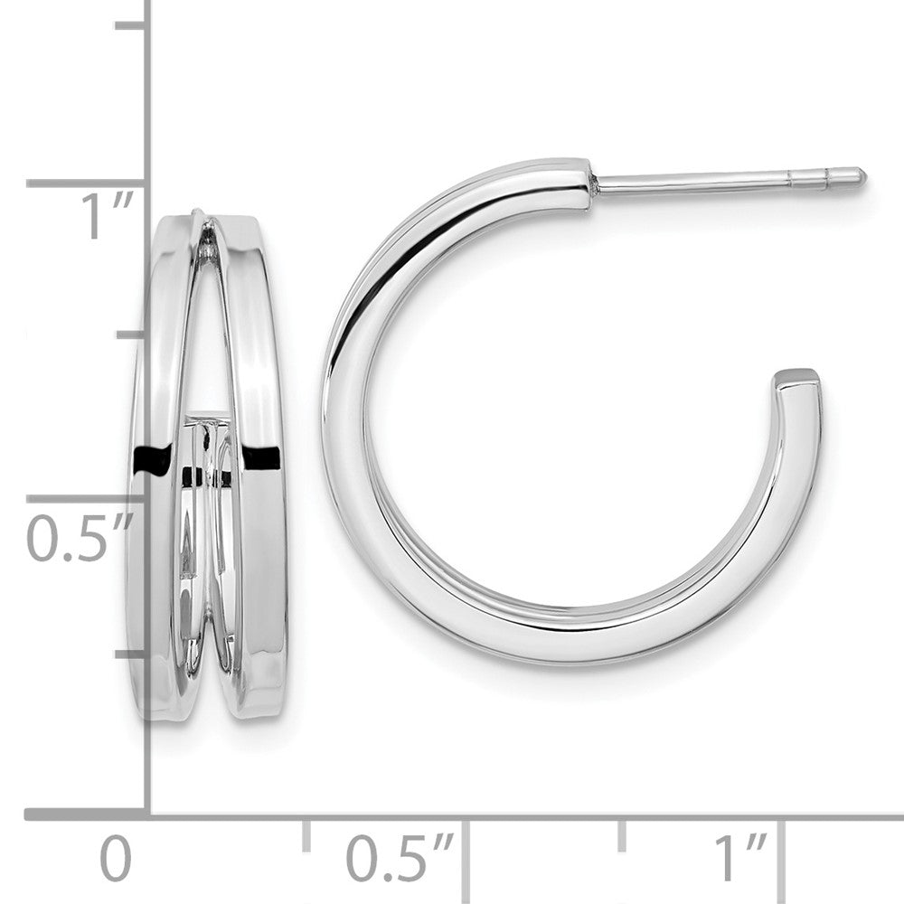 Sterlingsilber Rhodiniert Split Design Creole Ohrstecker