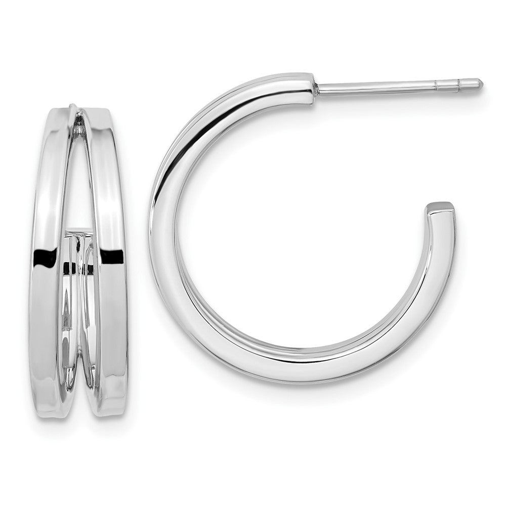 Sterlingsilber Rhodiniert Split Design Creole Ohrstecker