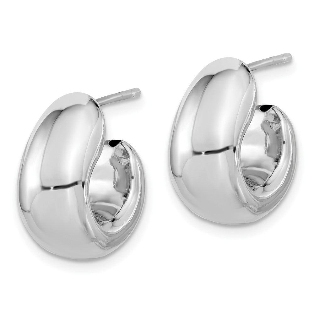 Sterlingsilber Poliert Rhodiniert Hohl Stecker J Creolen