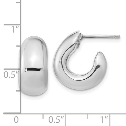Sterlingsilber Poliert Rhodiniert Hohl Stecker J Creolen