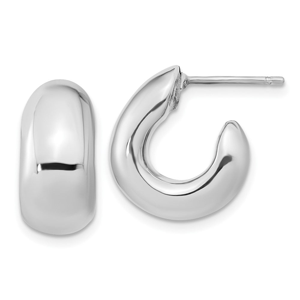 Sterlingsilber Poliert Rhodiniert Hohl Stecker J Creolen