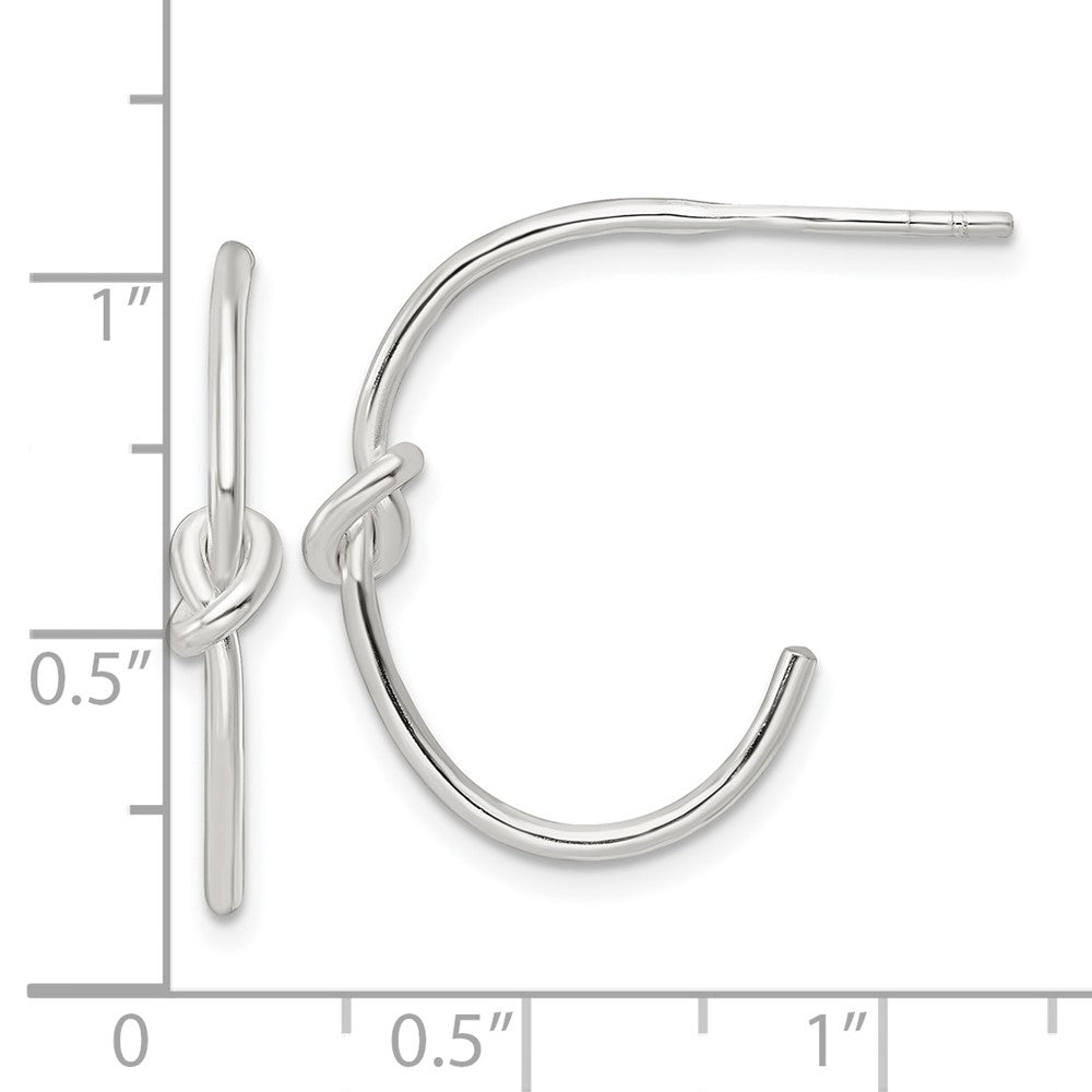 Sterlingsilber Poliert Knoten Stecker Creolen