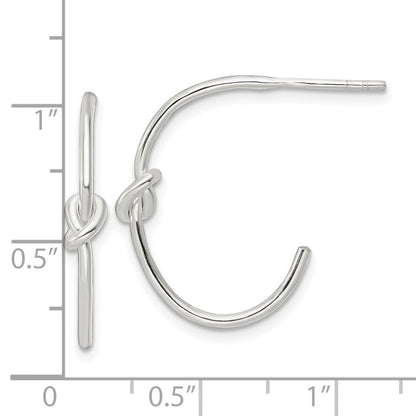 Sterlingsilber Poliert Knoten Stecker Creolen