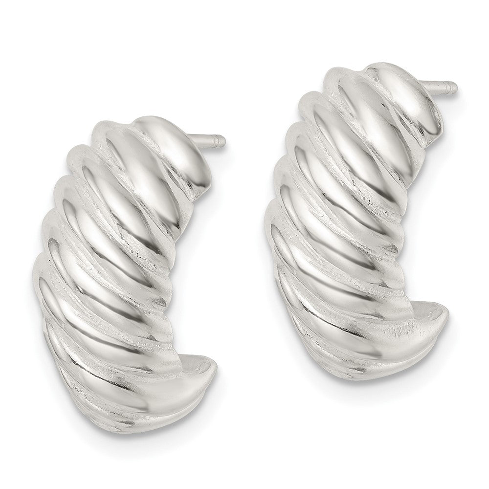 Sterlingsilber Poliert Hohl J Creole Ohrstecker