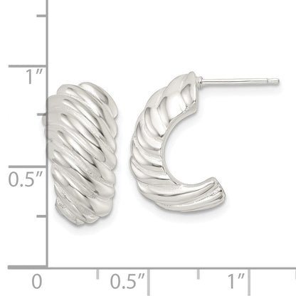 Sterlingsilber Poliert Hohl J Creole Ohrstecker