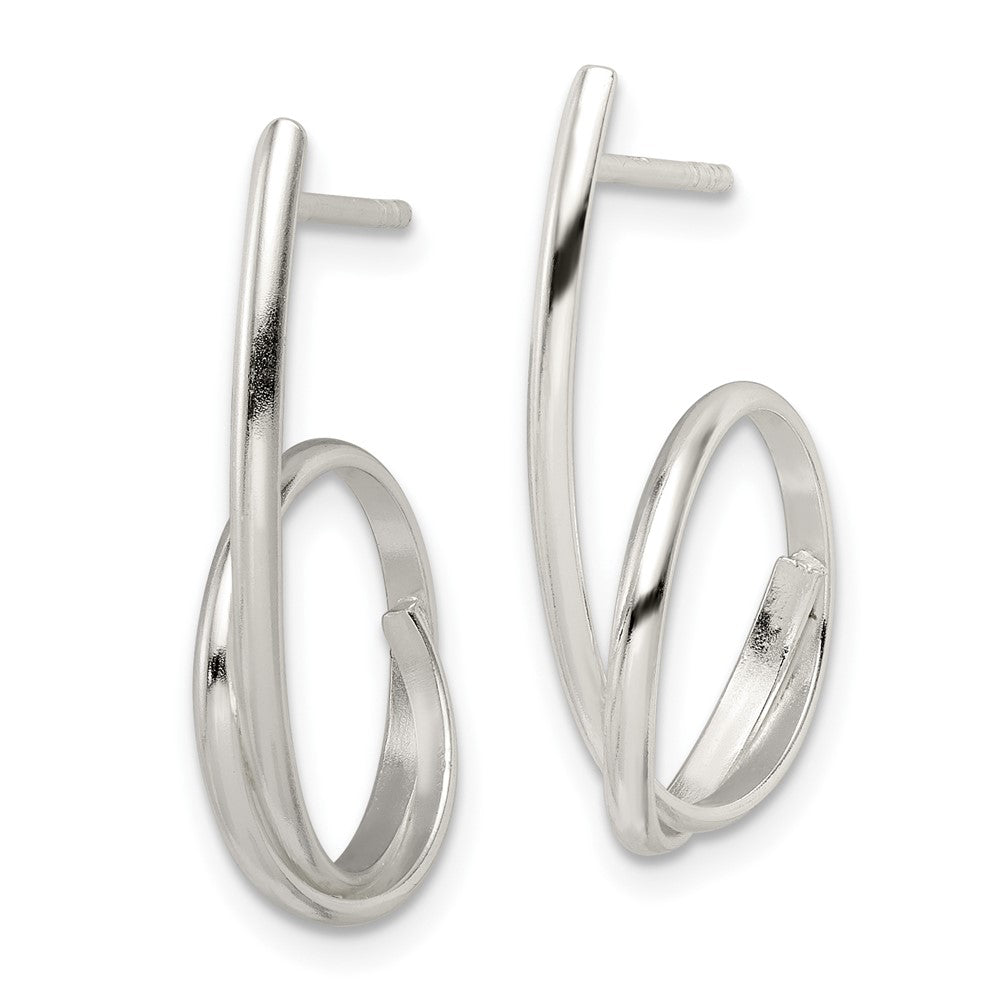 Sterlingsilber Poliert Wirbel Fantasie Ohrstecker