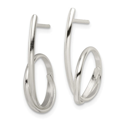 Sterlingsilber Poliert Wirbel Fantasie Ohrstecker