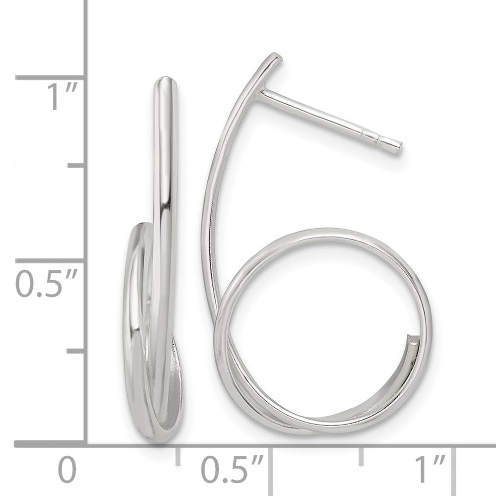 Sterlingsilber Poliert Wirbel Fantasie Ohrstecker