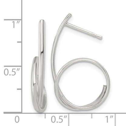 Sterlingsilber Poliert Wirbel Fantasie Ohrstecker