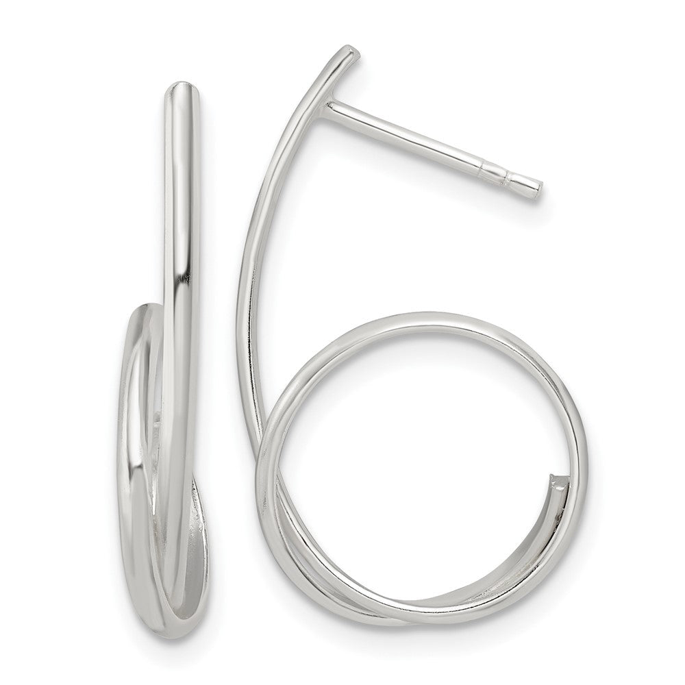 Sterlingsilber Poliert Wirbel Fantasie Ohrstecker