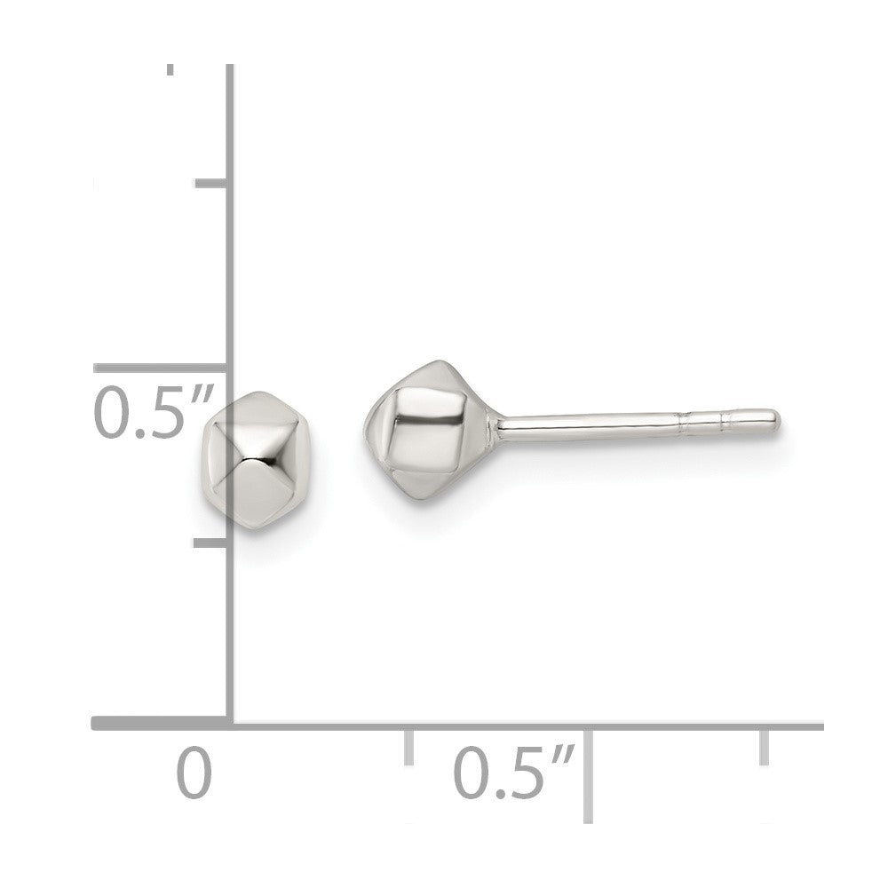 Sterlingsilber Poliert Geometric Form Ohrstecker