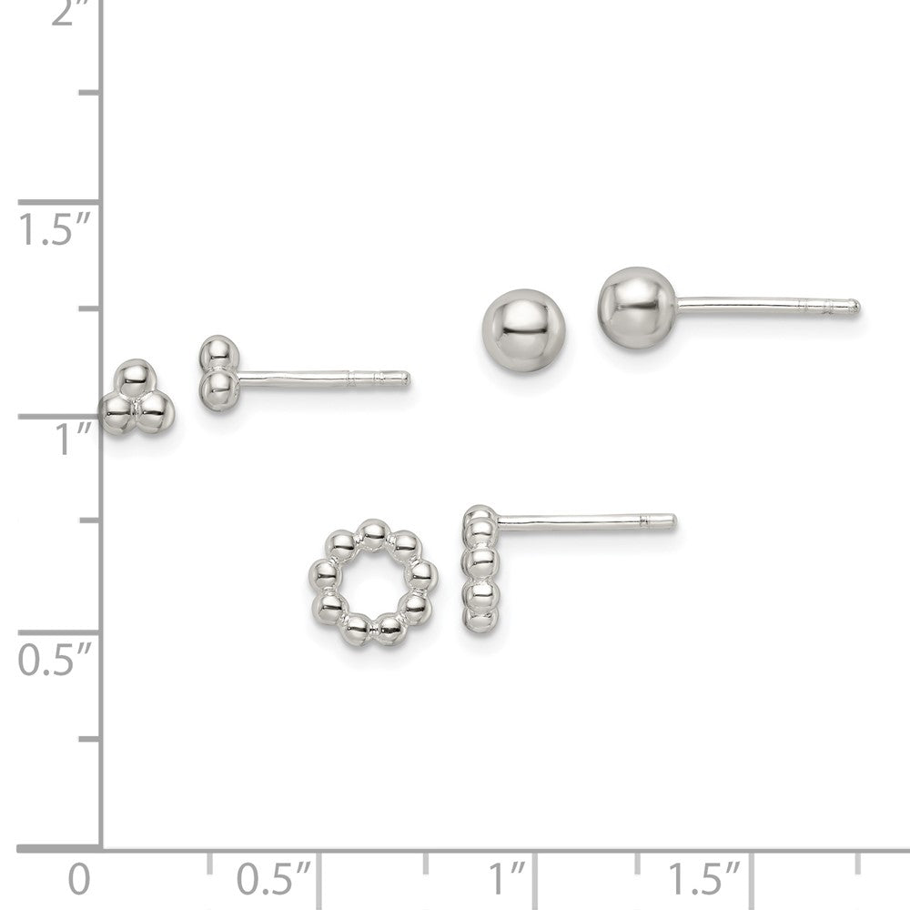 Sterlingsilber Gekugelt und Ohrstecker Stecker Ohrring Set