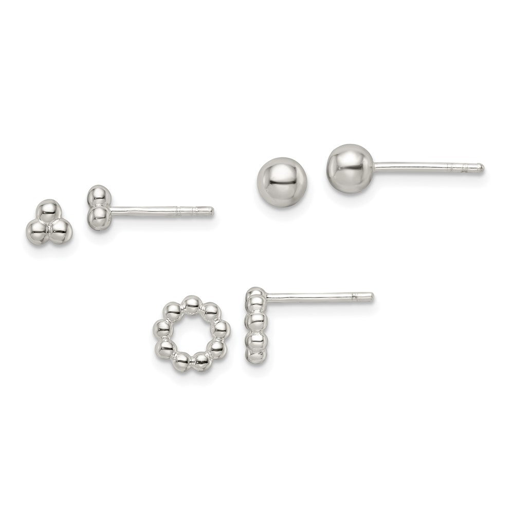 Sterlingsilber Gekugelt und Ohrstecker Stecker Ohrring Set