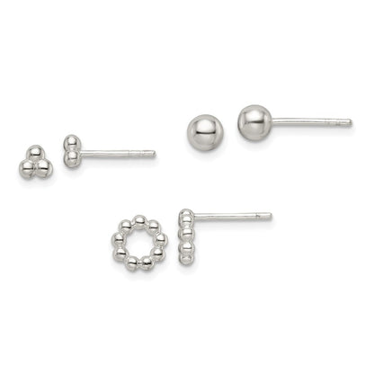 Sterlingsilber Gekugelt und Ohrstecker Stecker Ohrring Set