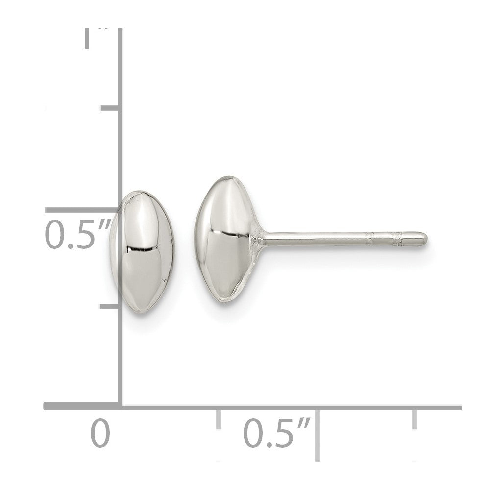 Sterlingsilber Poliert Gewölbt Perle Ohrstecker