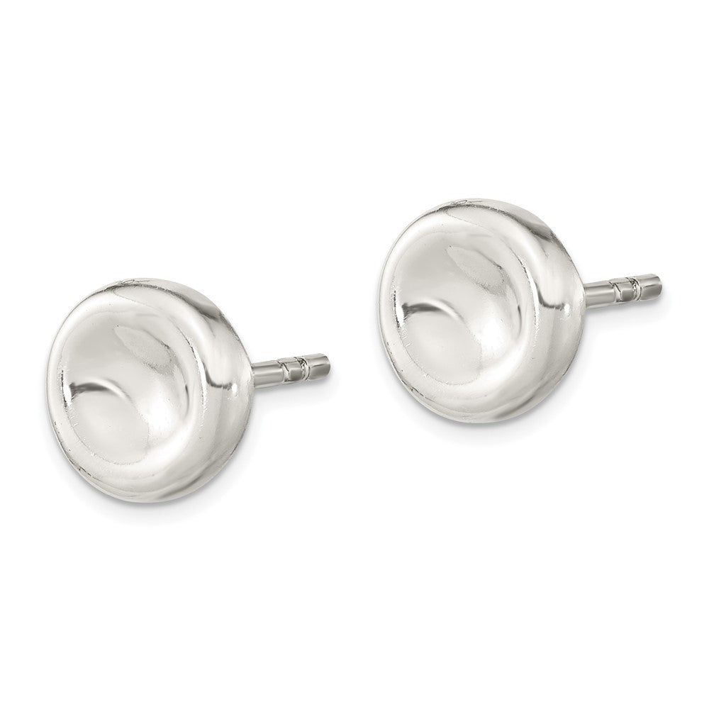 Sterlingsilber Poliert Gewölbt Kreis Ohrstecker