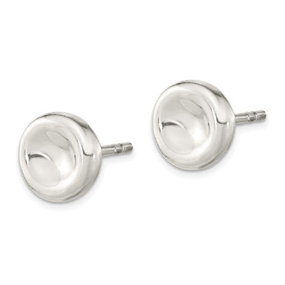 Sterlingsilber Poliert Gewölbt Kreis Ohrstecker
