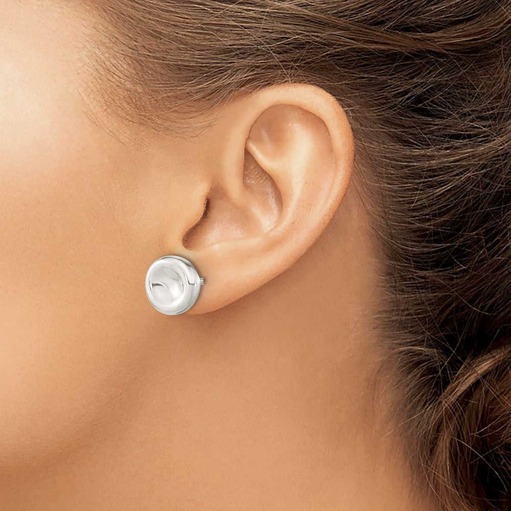 Sterlingsilber Poliert Gewölbt Kreis Ohrstecker