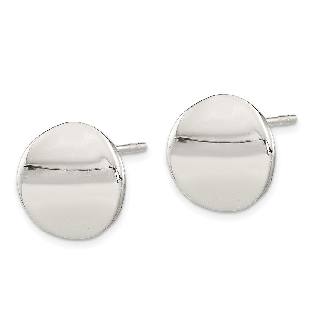 Sterlingsilber Poliert Flach Kreis Ohrstecker