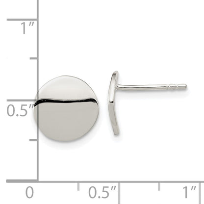 Sterlingsilber Poliert Flach Kreis Ohrstecker