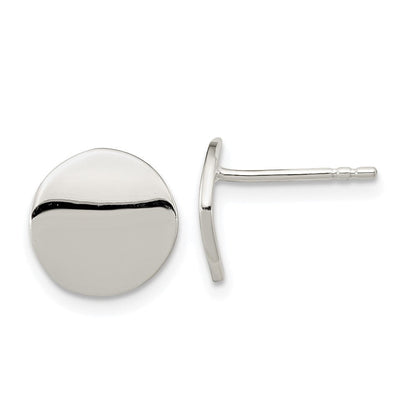 Sterlingsilber Poliert Flach Kreis Ohrstecker
