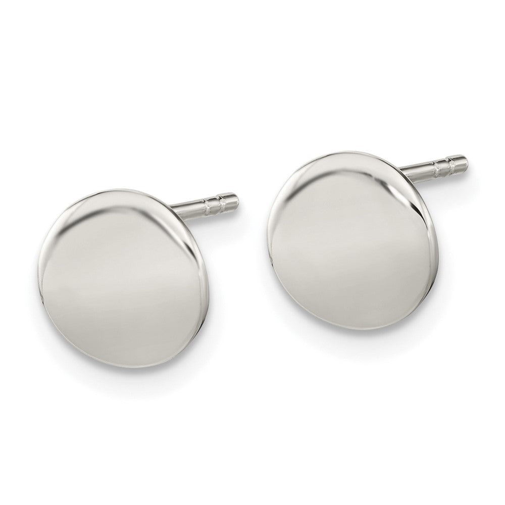 Sterlingsilber Poliert Flach Kreis Ohrstecker