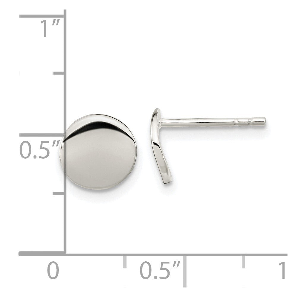Sterlingsilber Poliert Flach Kreis Ohrstecker