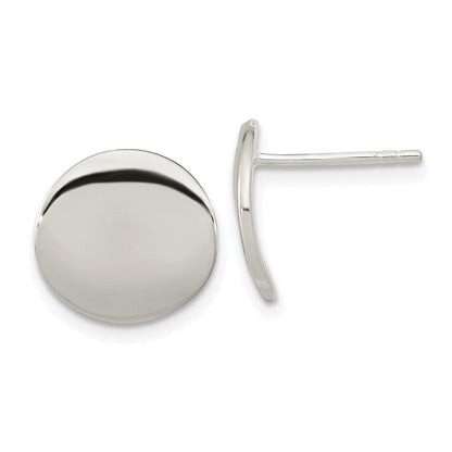 Sterlingsilber Poliert 12mm Flach Kreis Ohrstecker