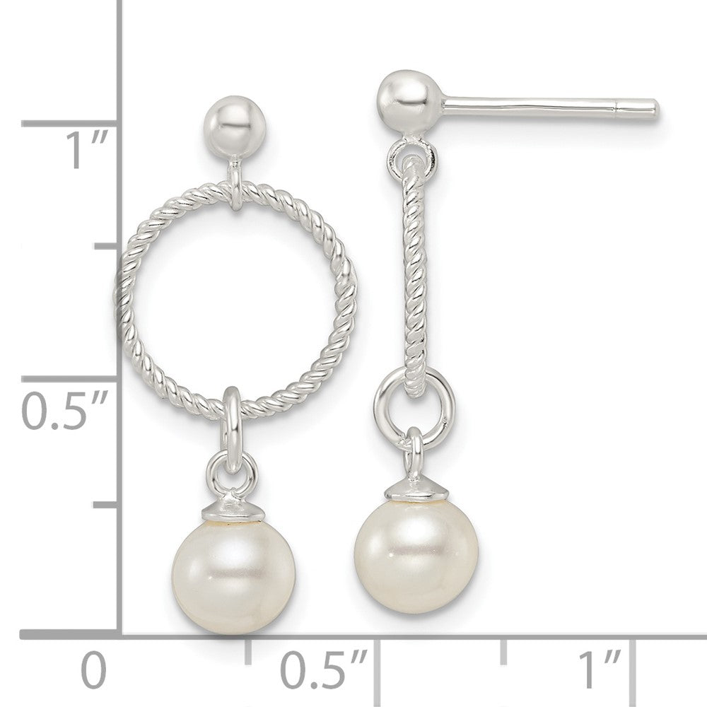 Sterlingsilber Poliert Glas Perle Hängend Ohrstecker
