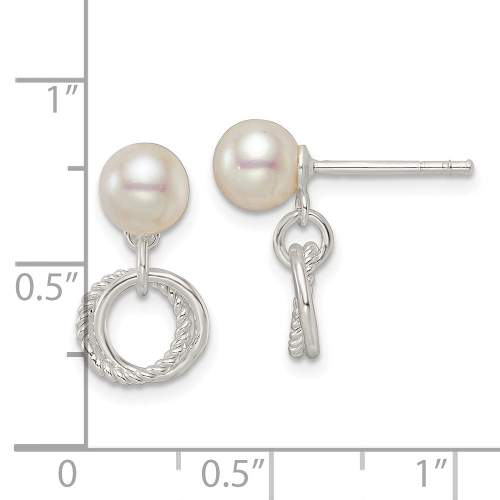 Sterlingsilber Poliert Glas Perle Hängend Ohrstecker