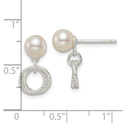 Sterlingsilber Poliert Glas Perle Hängend Ohrstecker