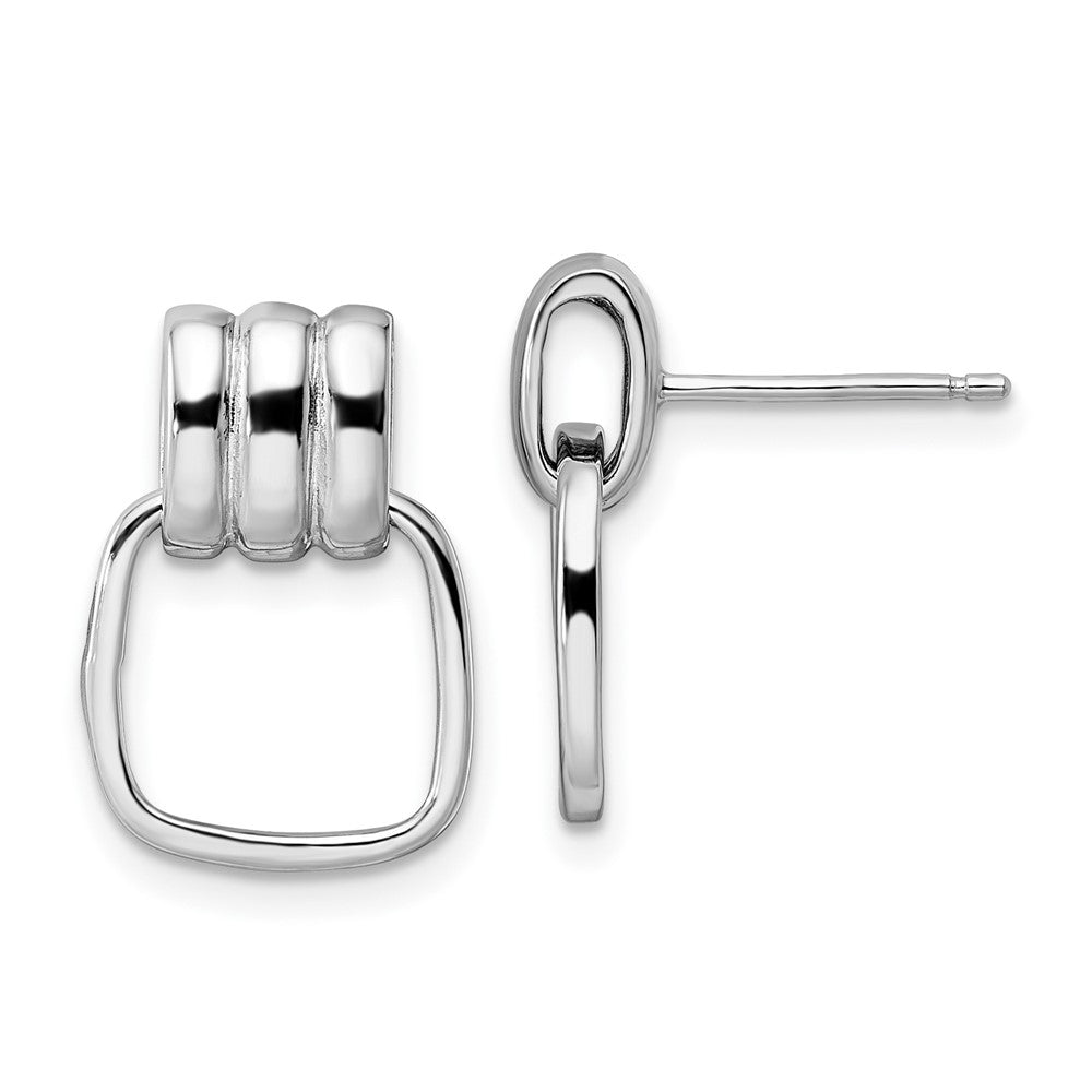 Sterlingsilber Rhodiniert Poliert Stecker Ohrhänger