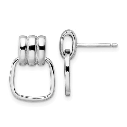 Sterlingsilber Rhodiniert Poliert Stecker Ohrhänger