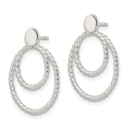 Sterlingsilber mit 2 Oval Jacken Knopf Ohrstecker