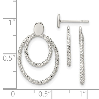 Sterlingsilber mit 2 Oval Jacken Knopf Ohrstecker