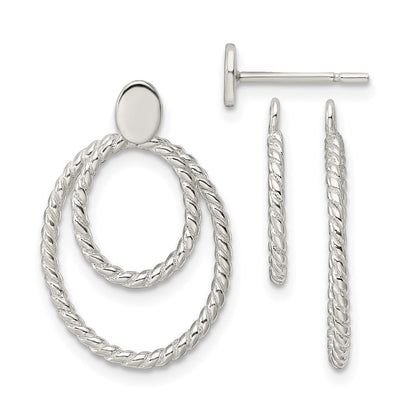 Sterlingsilber mit 2 Oval Jacken Knopf Ohrstecker