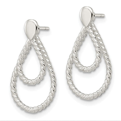 Sterlingsilber mit 2 Tropfen Jacken Knopf Ohrstecker